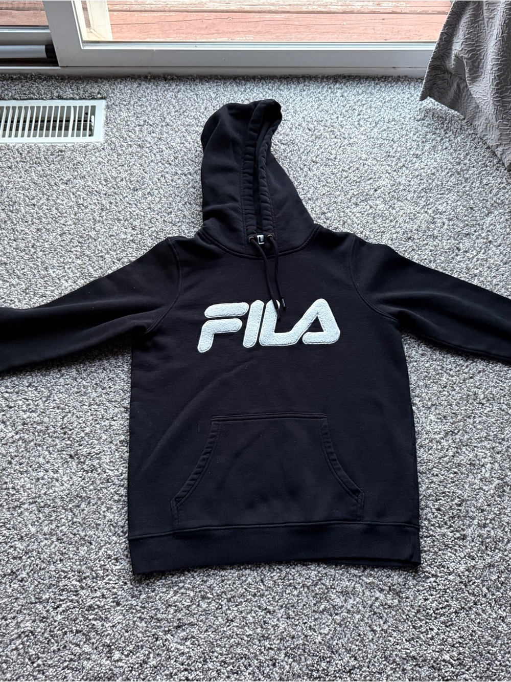 Fila Men’s Black Hoodie with White Logo